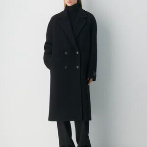 NWT Aritzia BABATON The Slouch Coat - (Re)Camel Wool Black MED TALL
